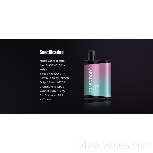 100% asli Gunnpod Meta 4000 Australia